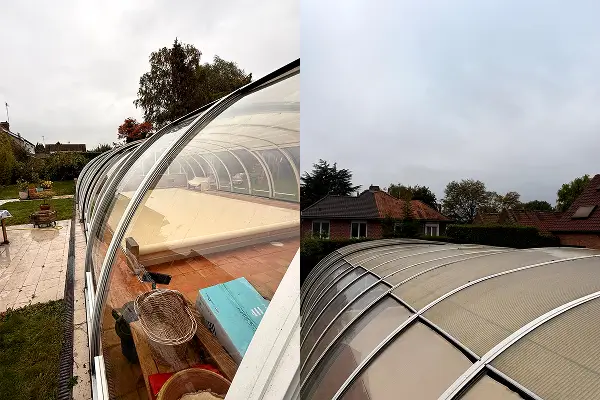 Nettoyage d'une veranda (dôme piscine) à Hem, par Paandawlv, Laveur de vitres professionnel
